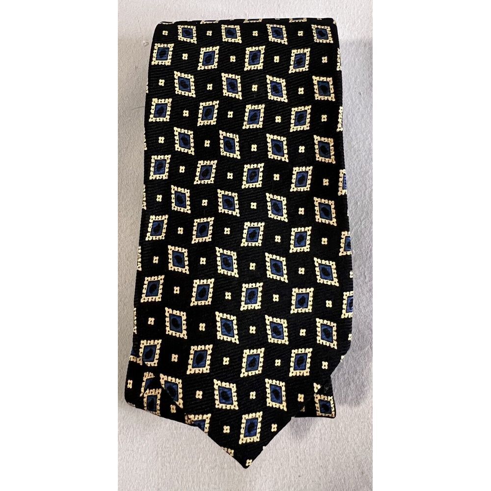 VTG‎ POLO RALPH LAUREN Geometric Checkered Tie Multicolor Made USA Made By Hand